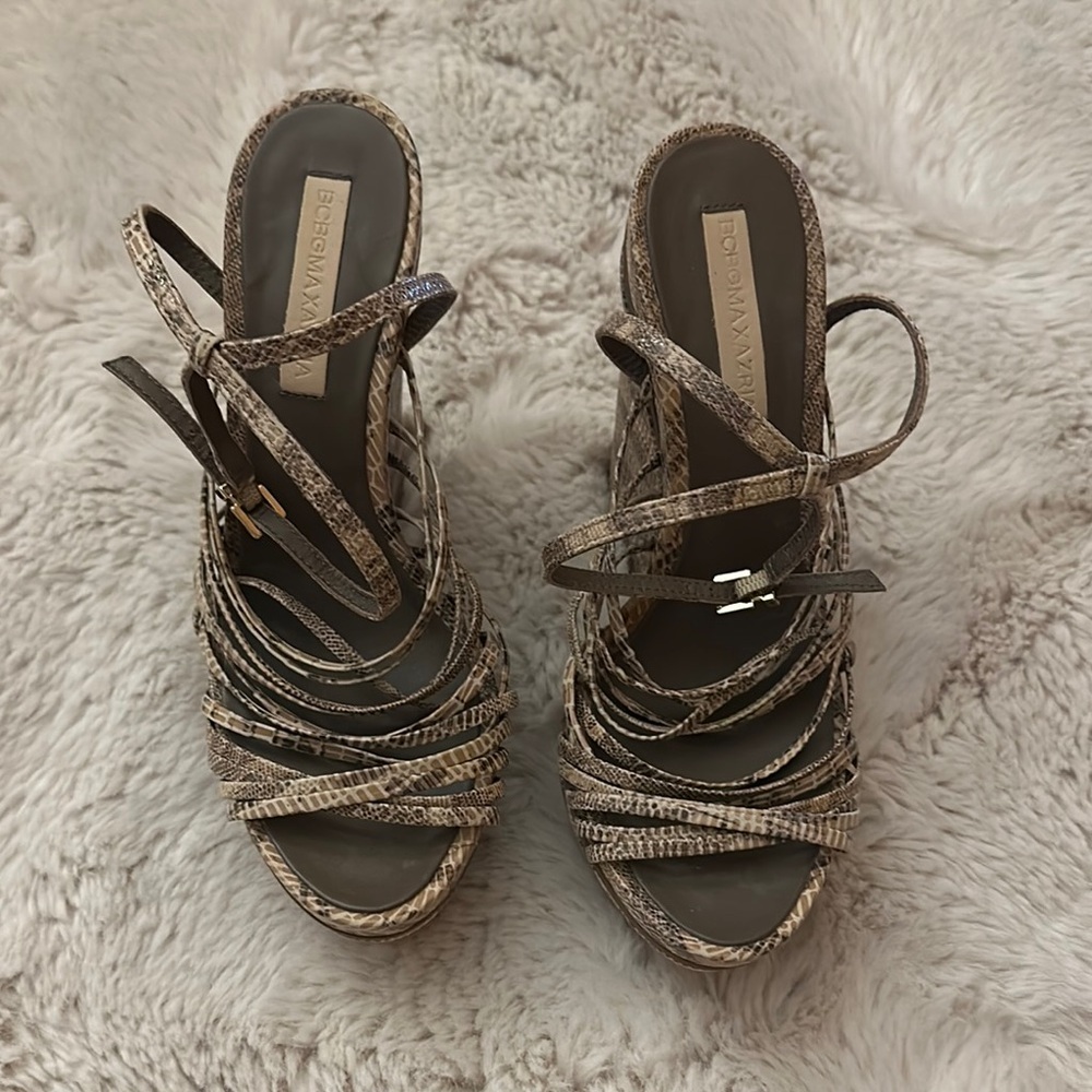 BCBGMAXAZRIA Snake Print Women's Heels